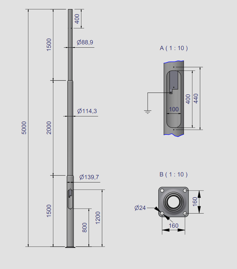 Mast 5,0M Type 7,7M Vzn