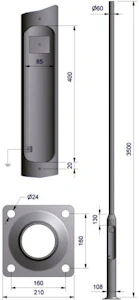 vik ørsta Mast 3,5m ø60 pl160 vzn
