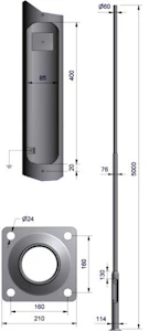vik ørsta Mast 5m ø60 pl160 vzn