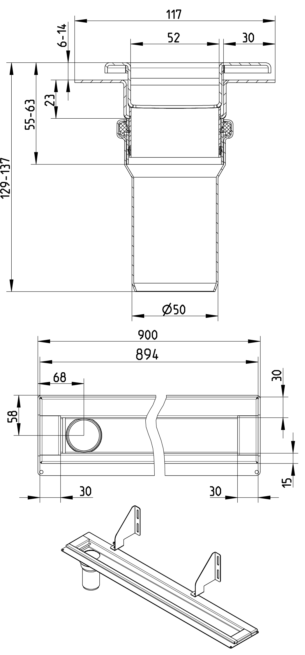 blücher Kouru waterline blücher 3 seinää 900mm