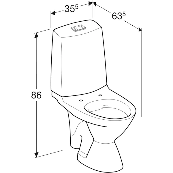 WC-istuin Ido Glow 63 Ilman Kantta - Wc-istuimet ja -kannet - 6416129388006 - 4