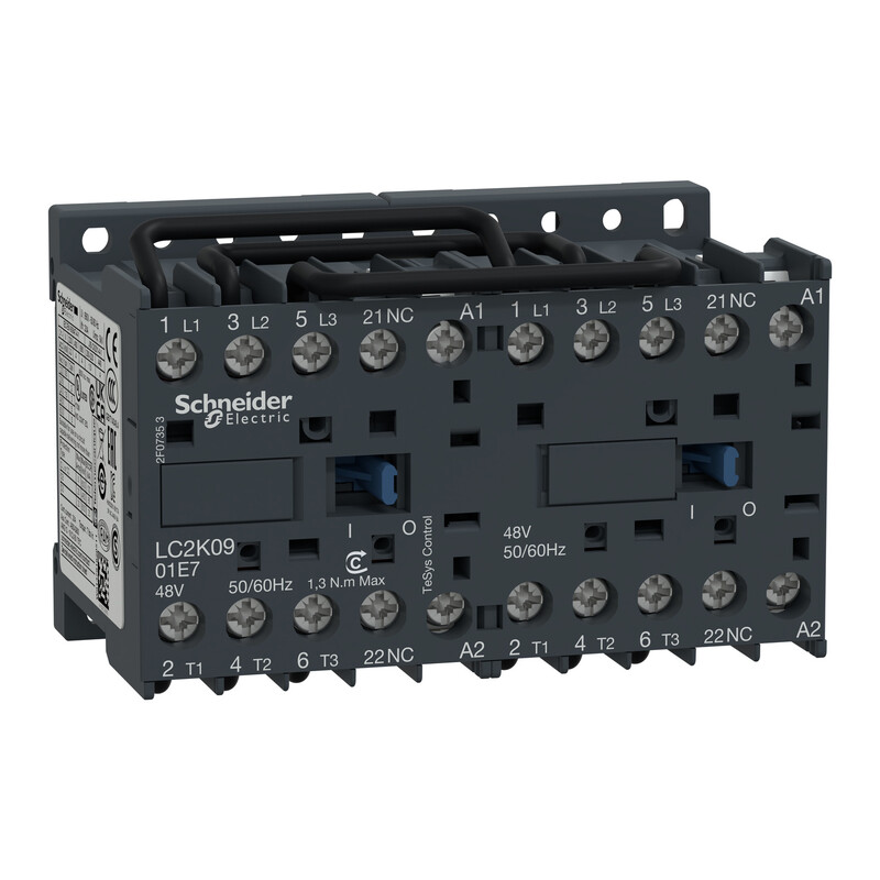 schneider electric Reversing contactor lc2k0901e7 9a 48vac 2no