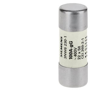 siemens Sikring, 100a,gg,400v, 22x58mm
