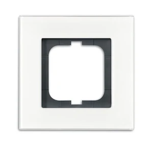 abb Cover frame carat 1-gang, 115mm, white glass