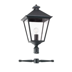 norlys London 4012 lyktehode sort for ø50mm stolper, e27