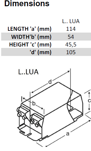 MAGNETIC BALLAST L36LUA 230V