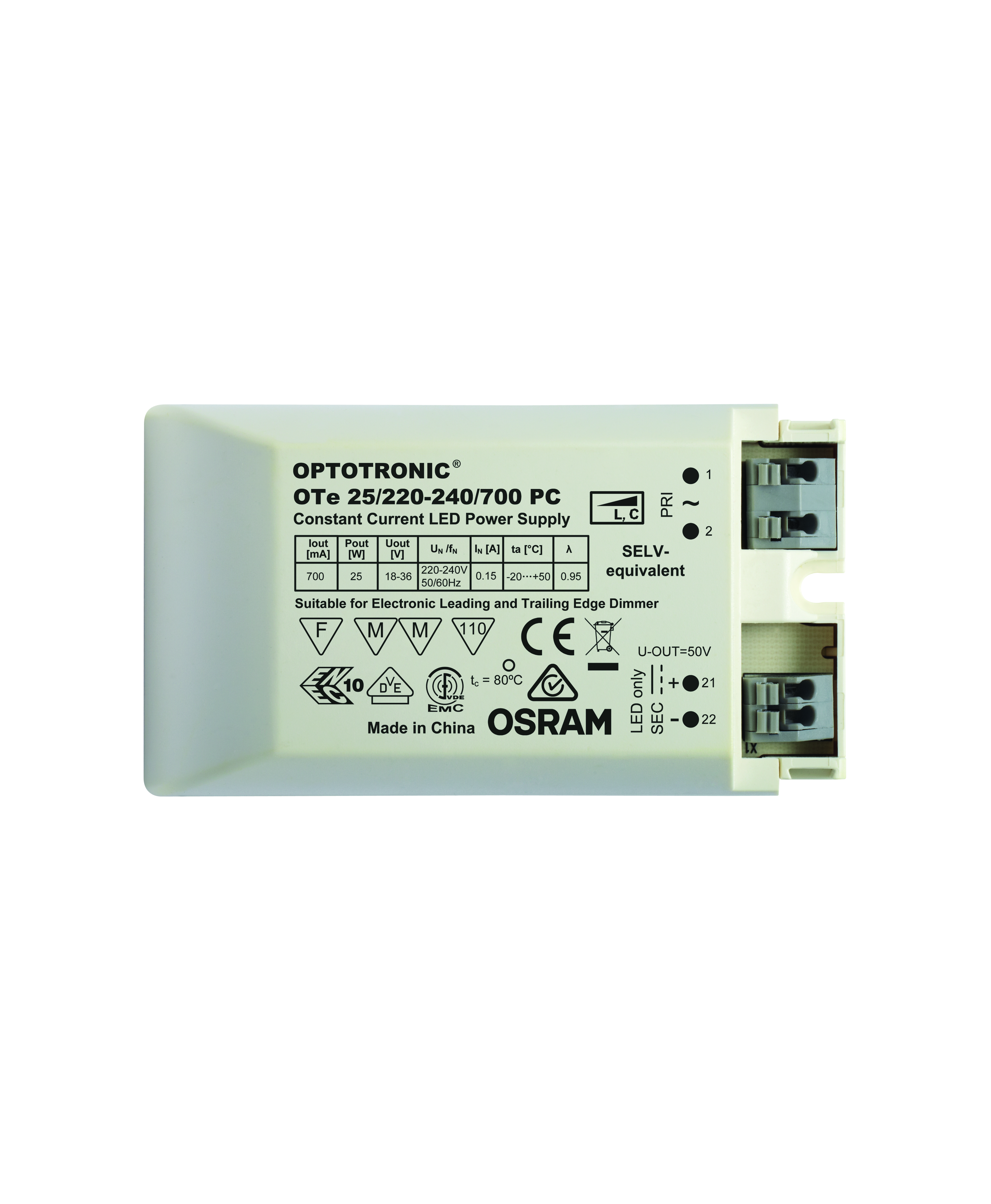 osram Elektroniskt förkopplingsdon ote 25/220-240/700 pc