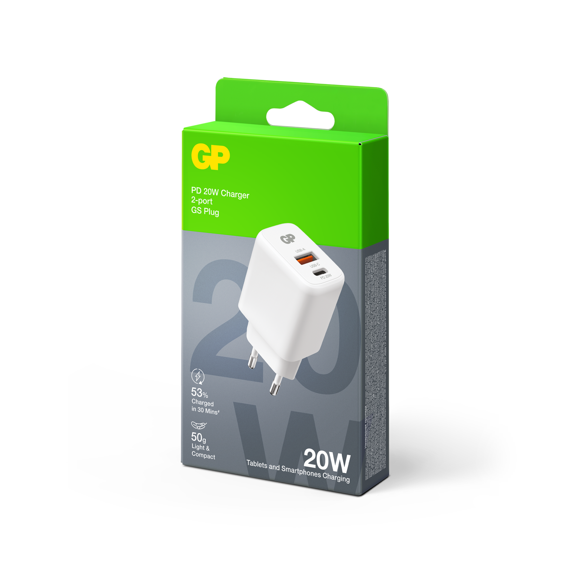 gp Seinälaturi usb pd 20w wm2b usb-a + usb-c portti
