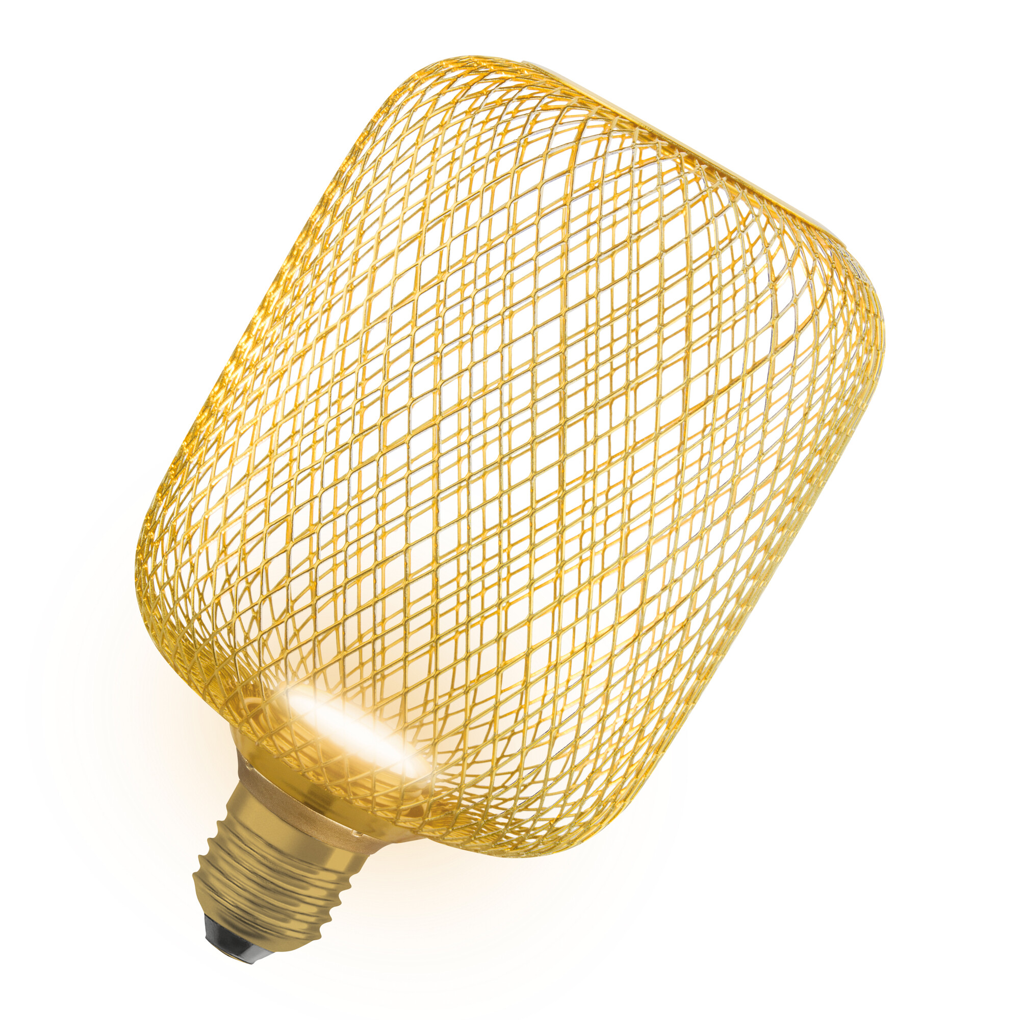 LED CAGE SQ FLATLAMP 100 300lm 827 E27 G