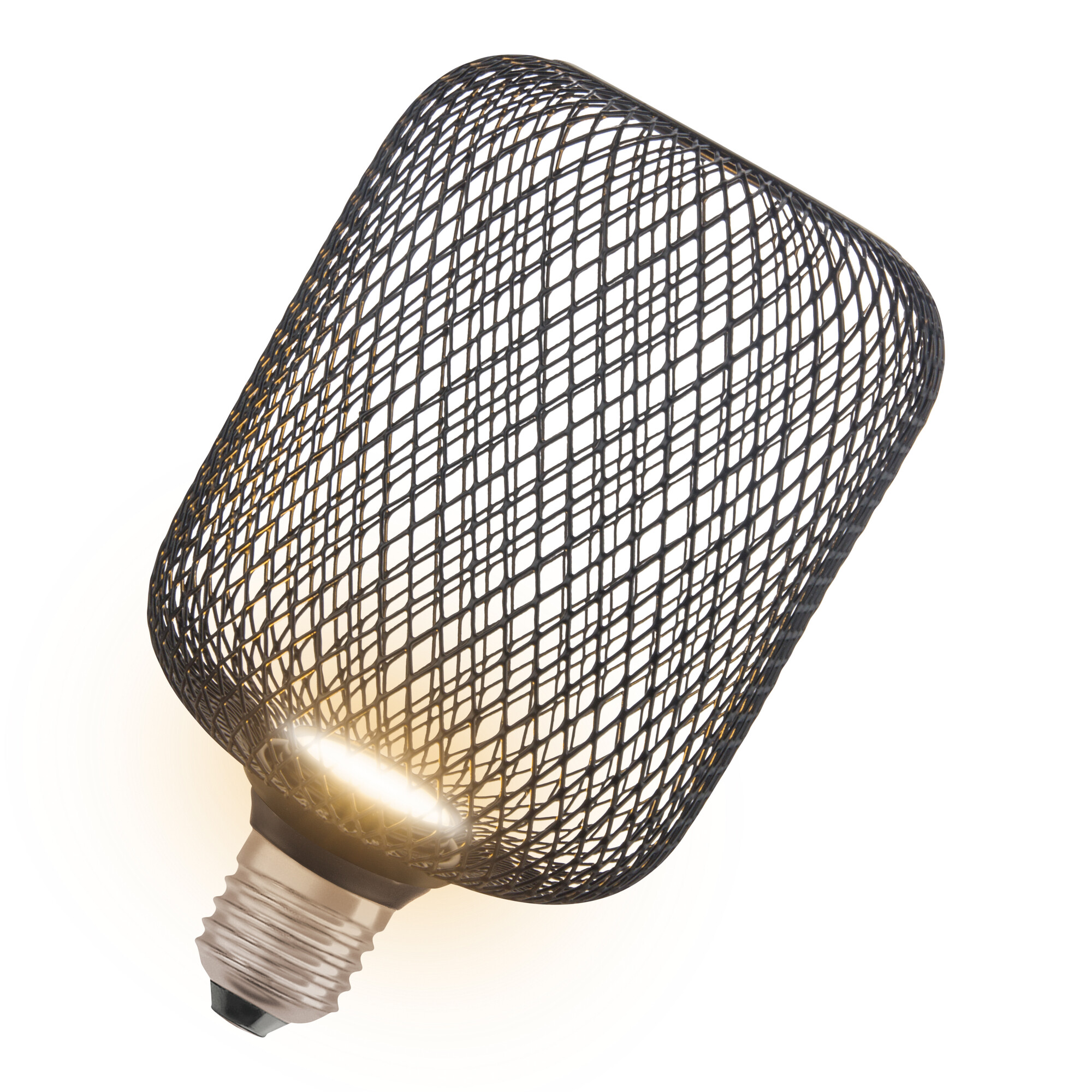 LED CAGE SQ FLATLAMP 100 300lm 827 E27 B