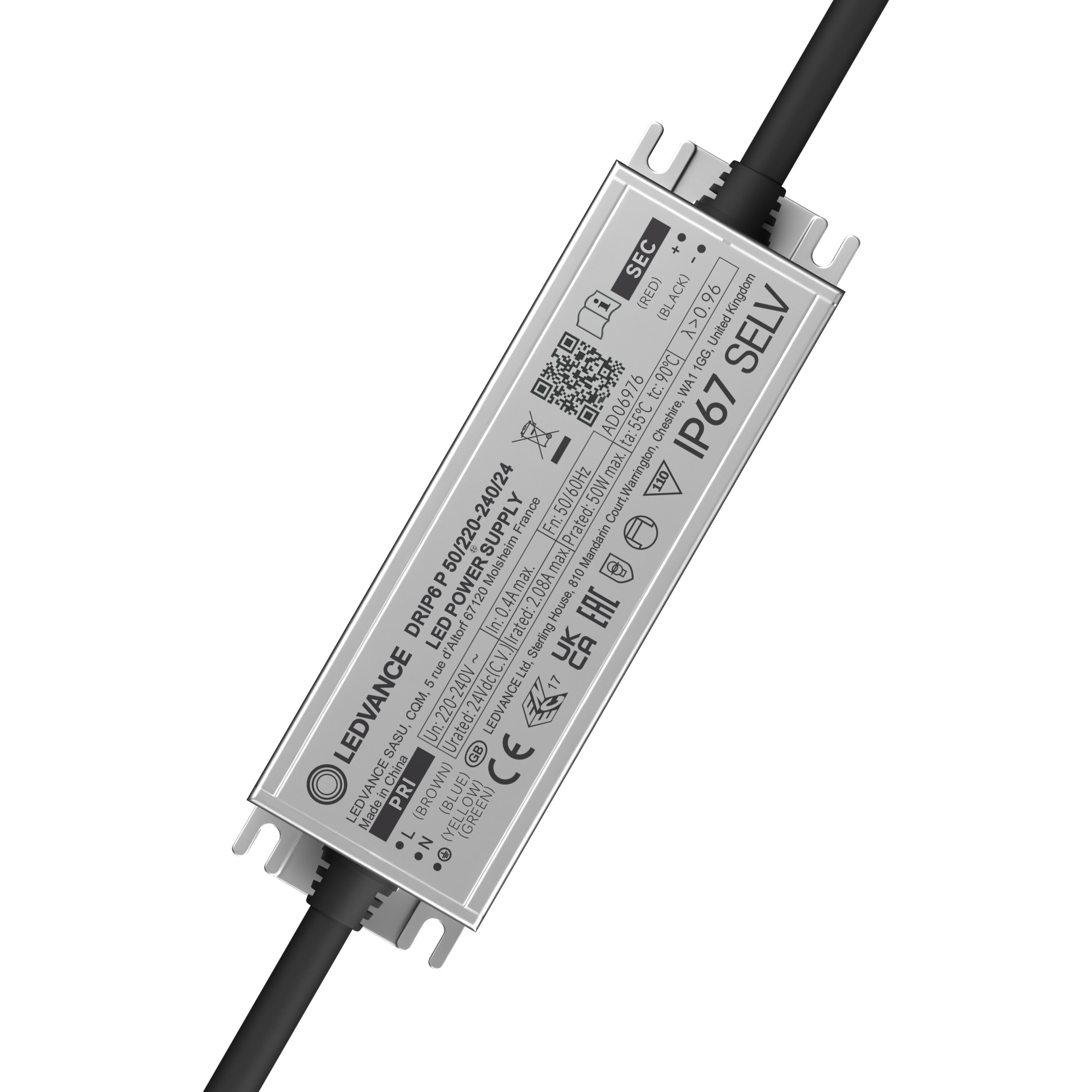 ELEKTRONISKT FÖRKOPPLINGSDON DR 50W/220-240V/24V IP67