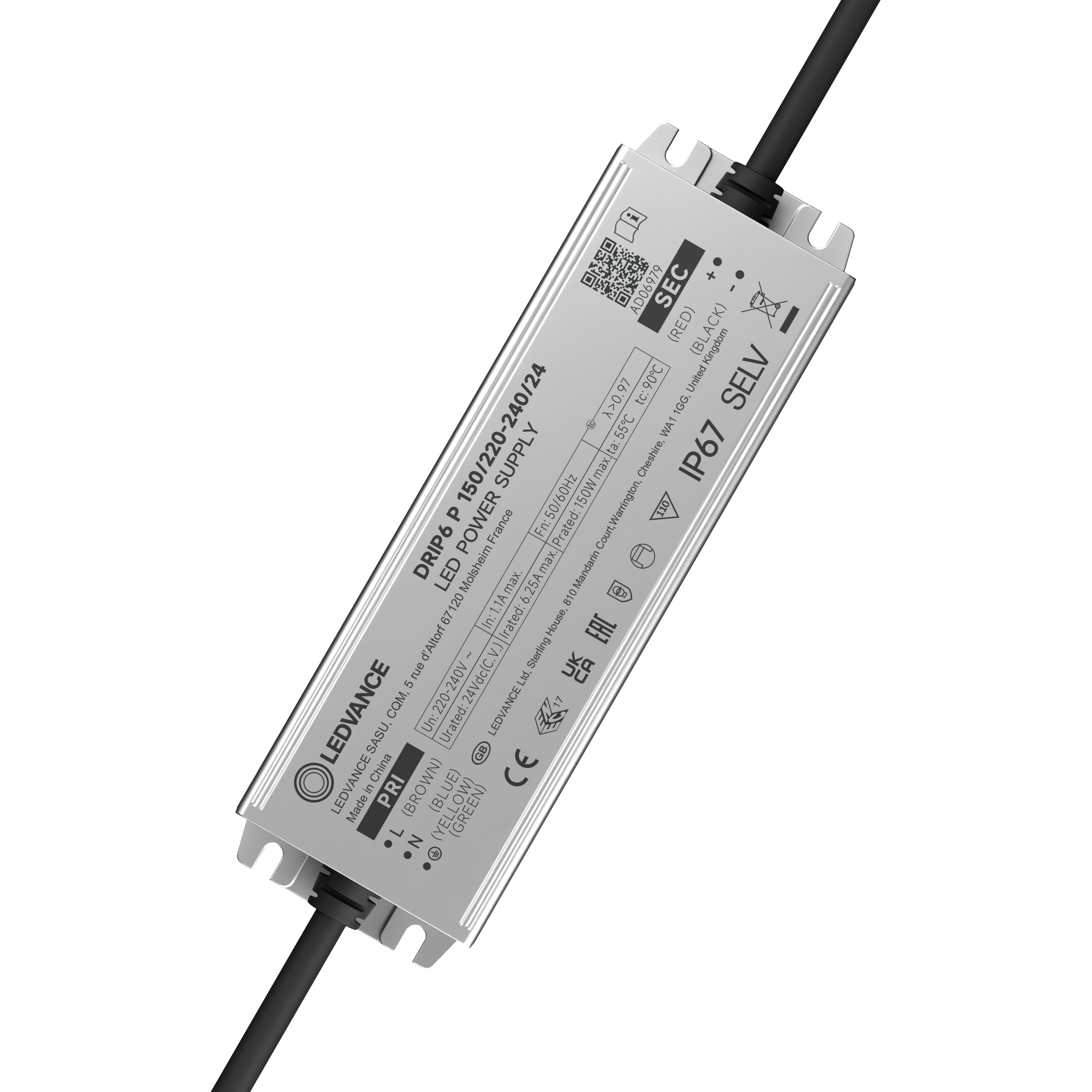 ELEKTRONISKT FÖRKOPPLINGSDON DR 150W/220-240V/24V IP67