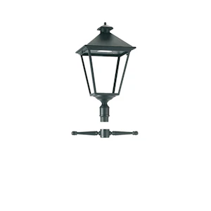 norlys London 4112 lyktehode sort for ø50mm stolper, led, 3000k