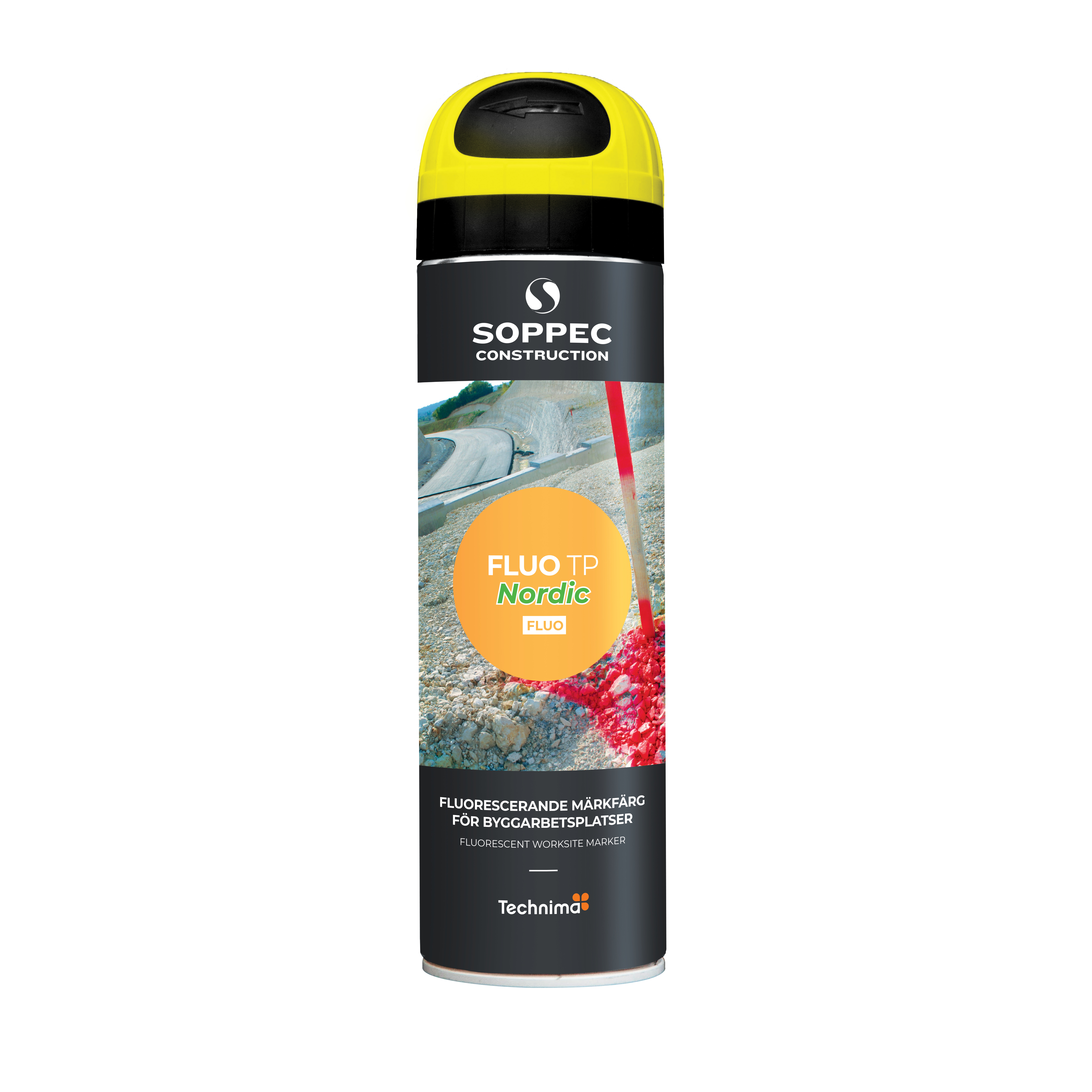 MÄRKFÄRG SOPPEC FLUO TP NORDIC GUL 500ML