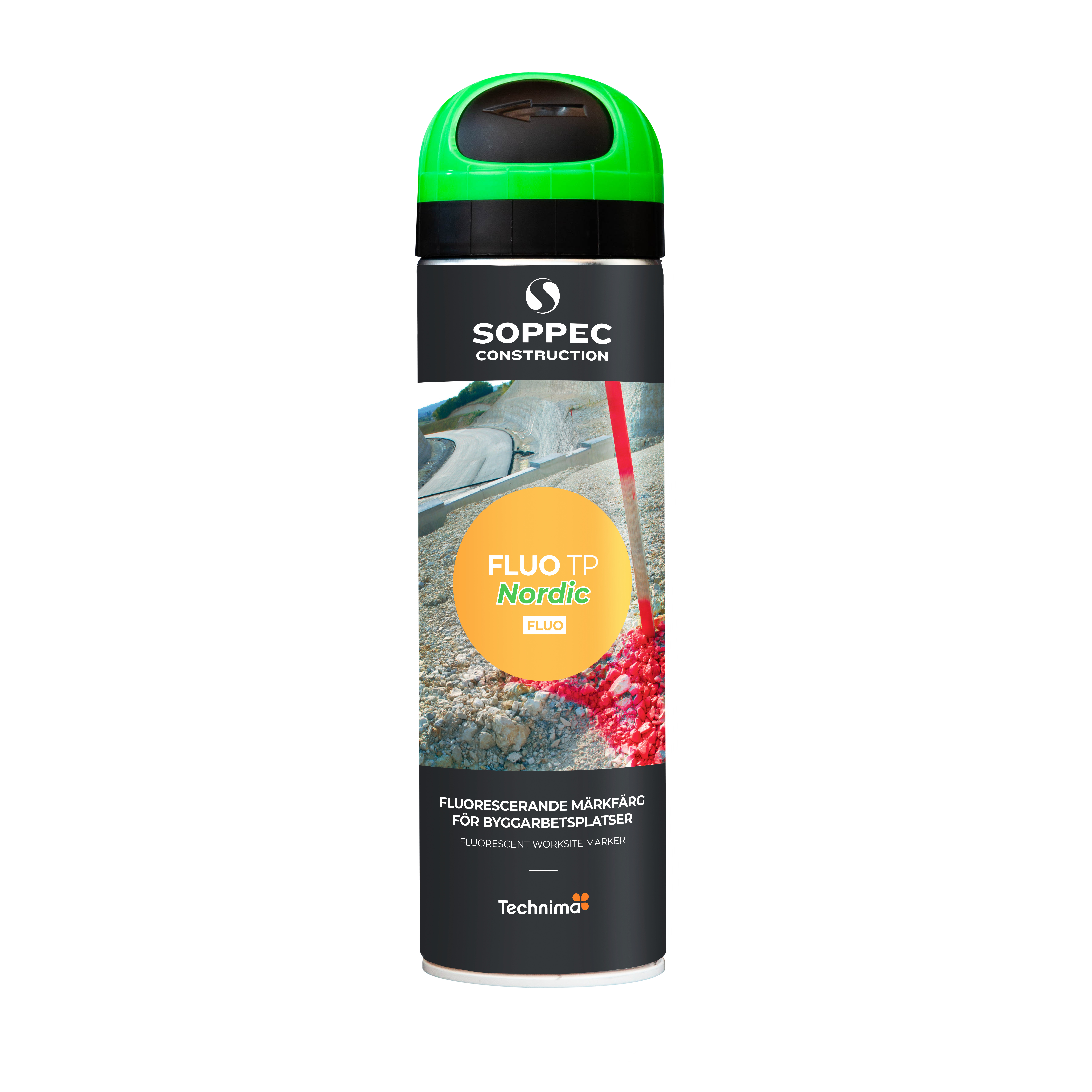 MÄRKFÄRG SOPPEC FLUO TP NORDIC GRÖN 500ML