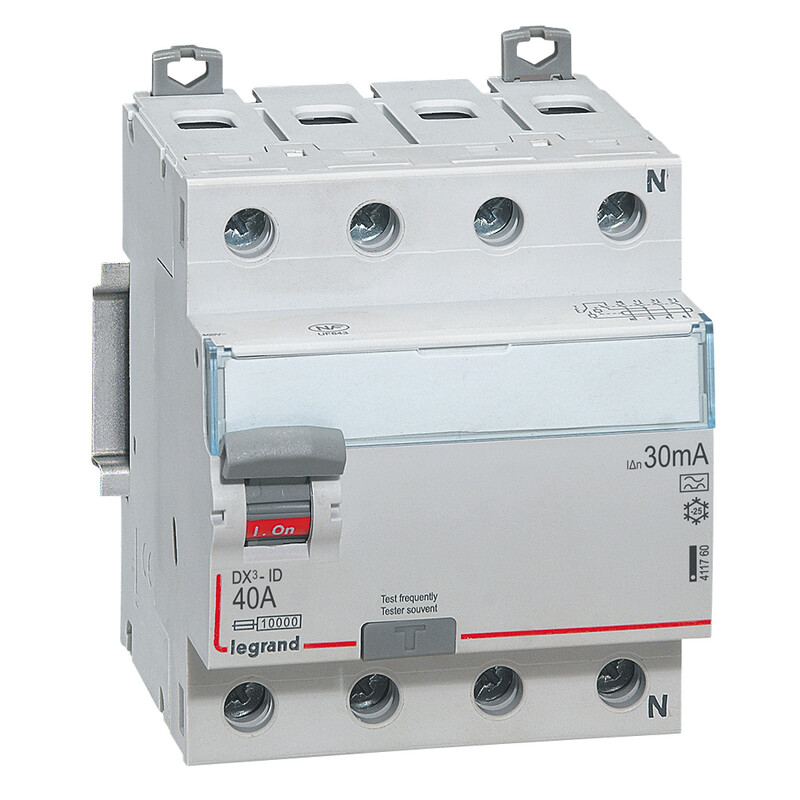 legrand Residual current device dx3 rccb, 4-pole, 40a, 30ma