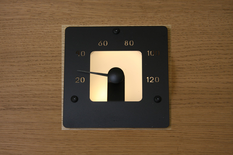 LIGHT DISTRIBUTION ACC. SAUNAN THERMOMET. SQUARE BLACK