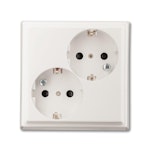 SOCKET-OUTLET SCHU 2-G WITH FULL-PL.,WHITE