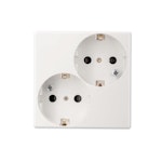 SOCKET-OUTLET SCHU 2-G WITH CENTR. PL, WHITE