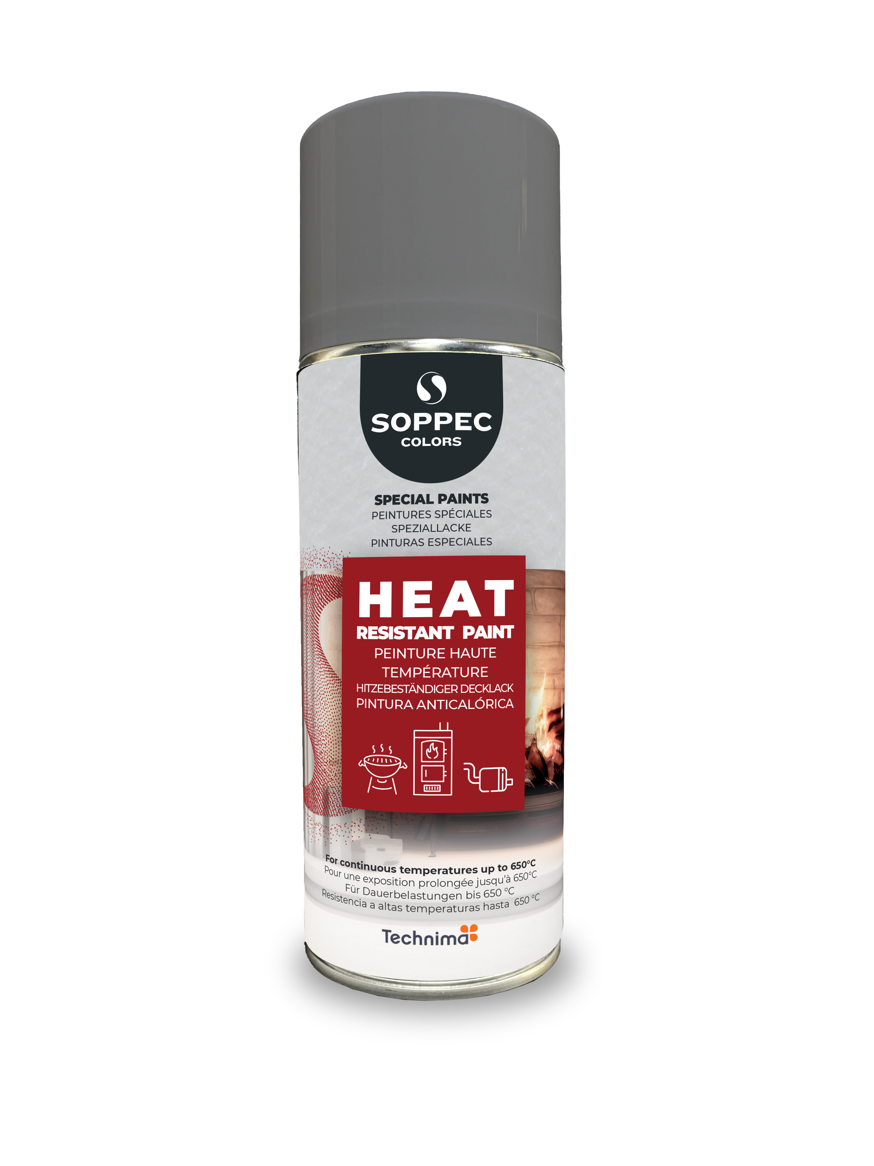 SPRAYFÄRG HÖG TEMP. GRÅ AKRYL 400ML