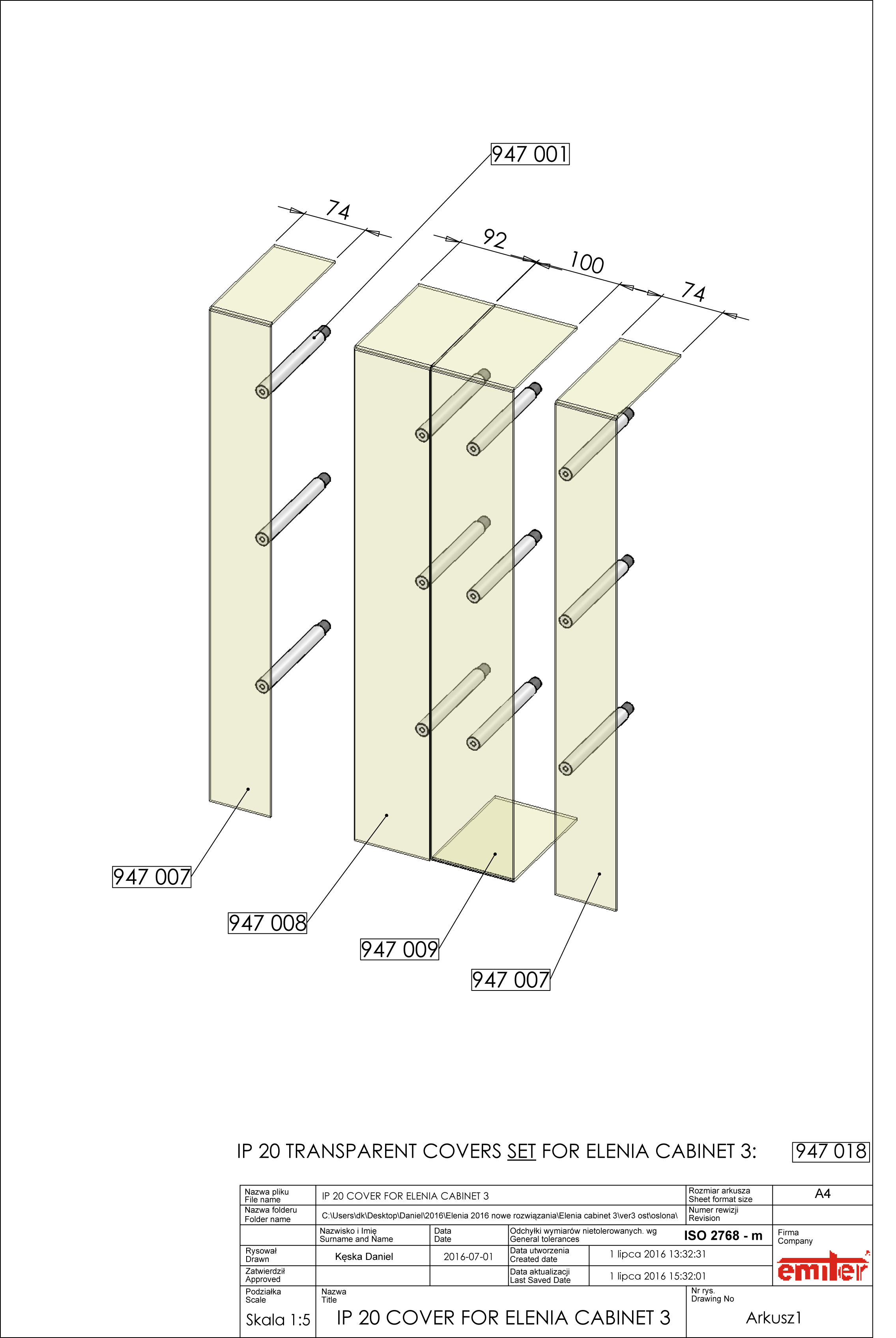 emiter Cable distribution cabinet okkjk-p 53 cover 3x160