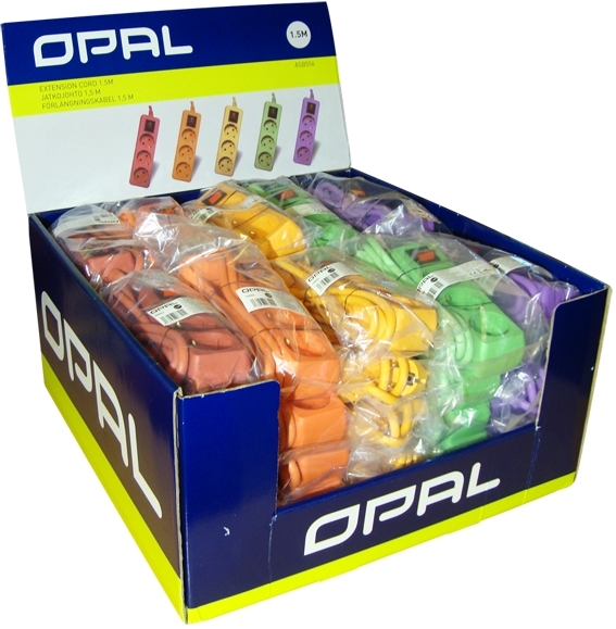 opal Jatkojohto opal 1,5m 3-os vk 5 väriä 50 kpl