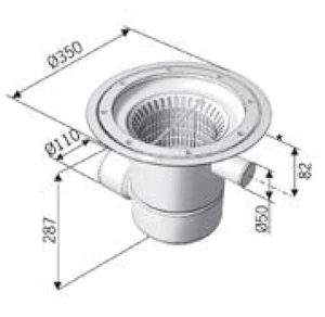 aco Golvbrunn horisontal aco dn100 rst, 1x50 matta/kakel