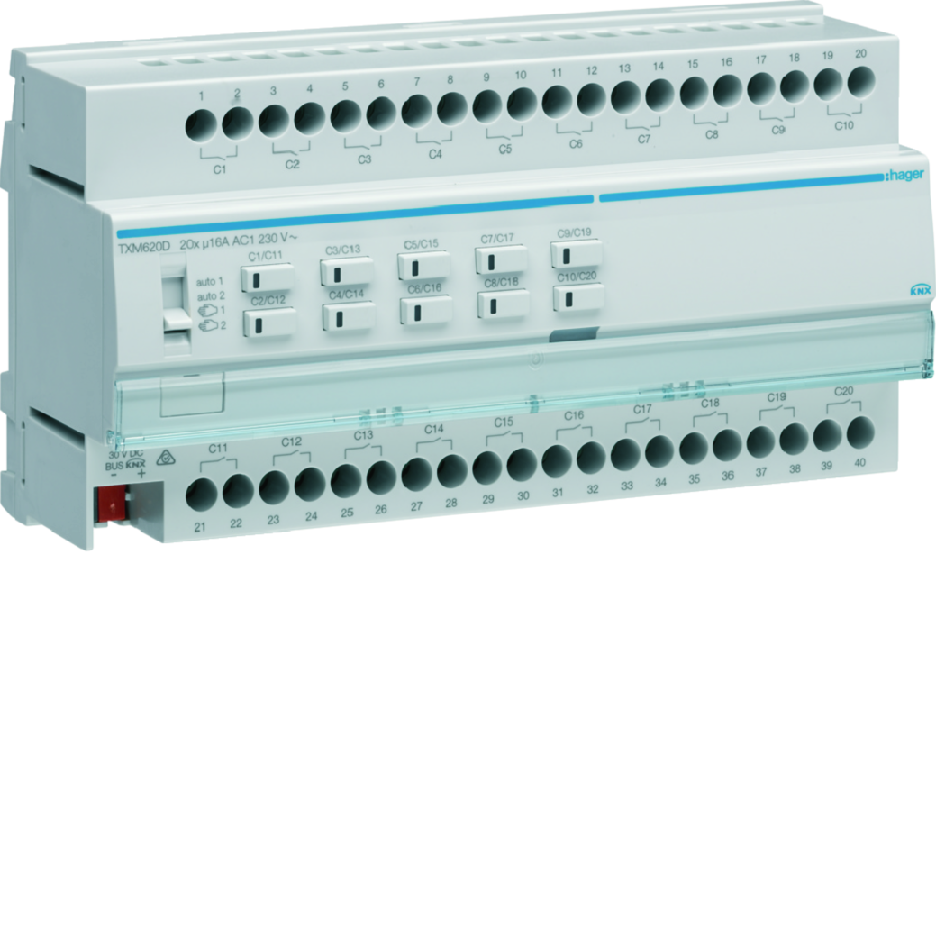 KNX BINÆRUTGANG 20 X 16A MOD.