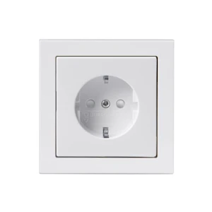 abb Impressivo® innfelt enkel stikkontakt m/ramme hvit