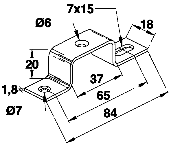 profilati Mounting rail support bracket ts-t2 m6 din-rail