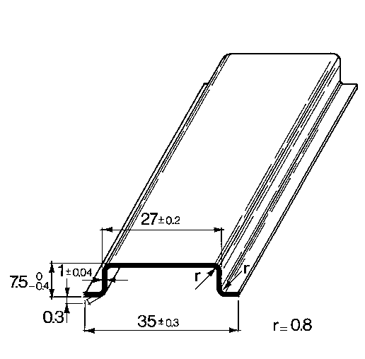 ANKARSKENA TS 35 RST 35x7,5x2m DIN
