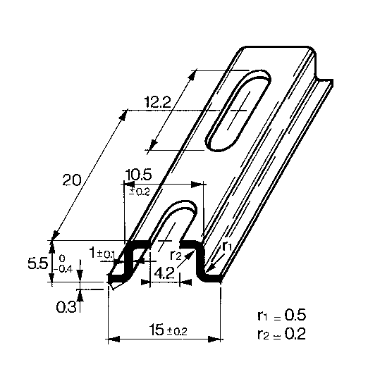 profilati Mounting rail ts 15f 15x5,5x2m din-rail