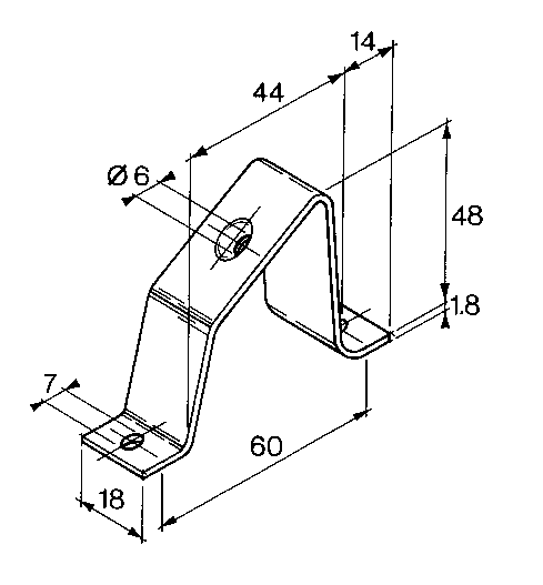 profilati Mounting rail support bracket ts-s m6 din-rail