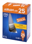 LED-LAMP AIRAM LED C35 827 250lm E14 OP 2BX