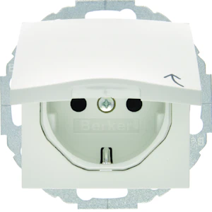 hager Uttag 1-v lock s.1 vit