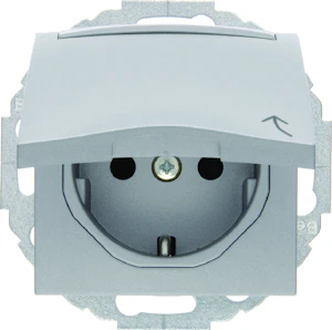 hager Uttag 1-v lock märkf s.1 silv