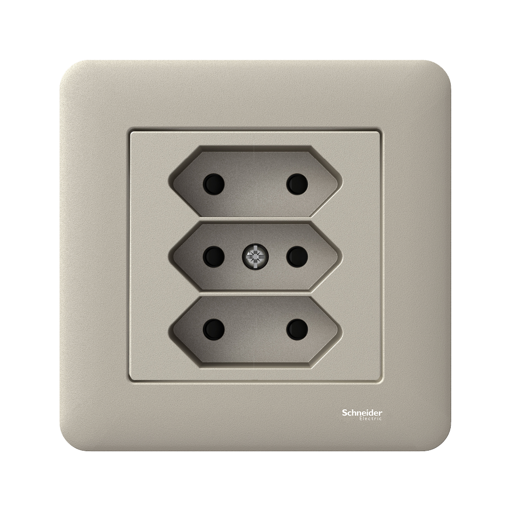 schneider electric Socket outlet exxact 3x euro, centermount metal diy