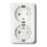 DOUBLE SOCKET SPRING CONN SURFACE MOUNT, ARTIC, WHITE