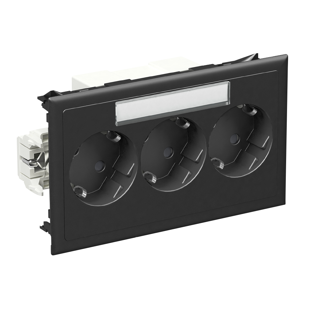 schneider electric Kanaluttag cyb-ps 3-väg master svart