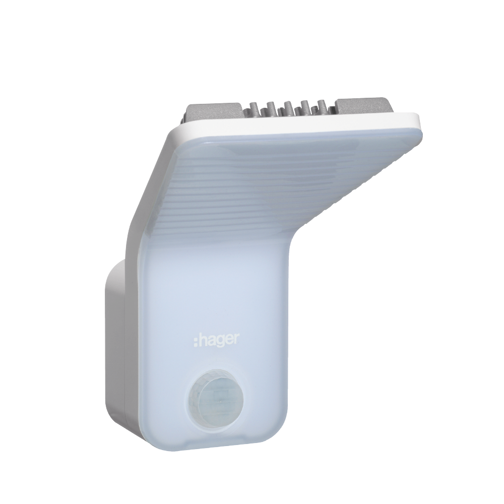 hager Strålkastare led med pir ee610 15w 140° ip55 vit
