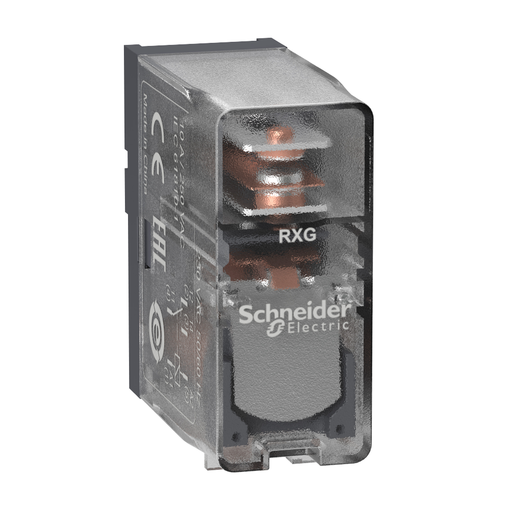 schneider electric Pistokantarele zelio rxg 220vac 1 c/o 10a läpinäk.