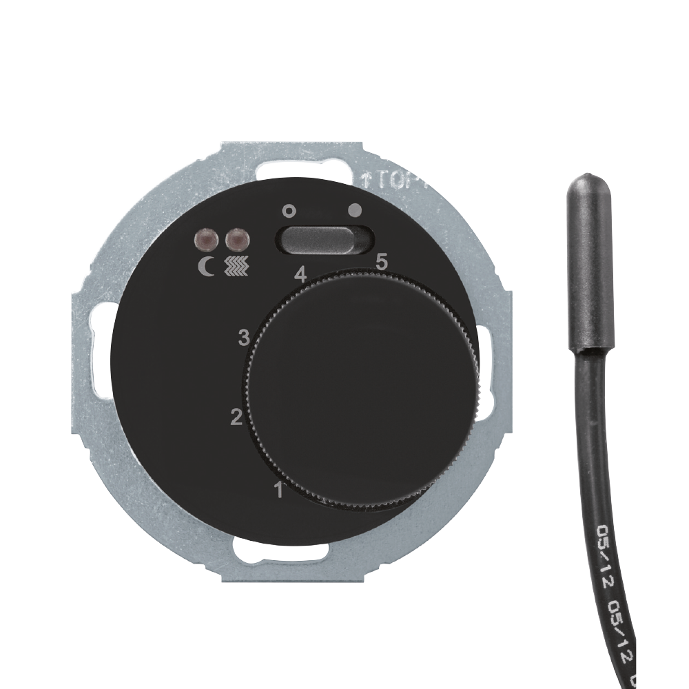 FLOOR THERMOSTAT 5/30 1NO 16A SL/SW UKJ BLACK