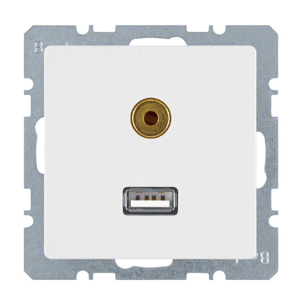 AV-RASIA HAGER USB/3.5MM AUDIO UK VAL