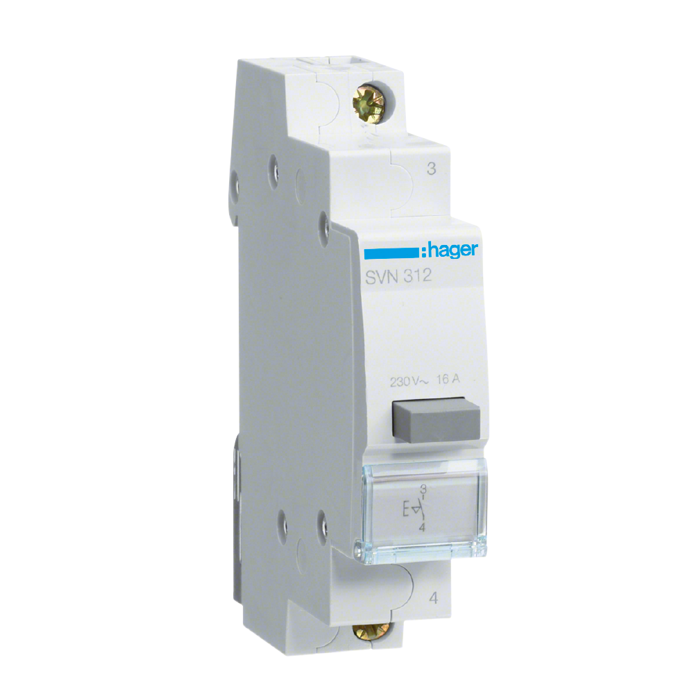 PAINIKEKALUSTE DIN HAGER SVN312 1s 230VAC