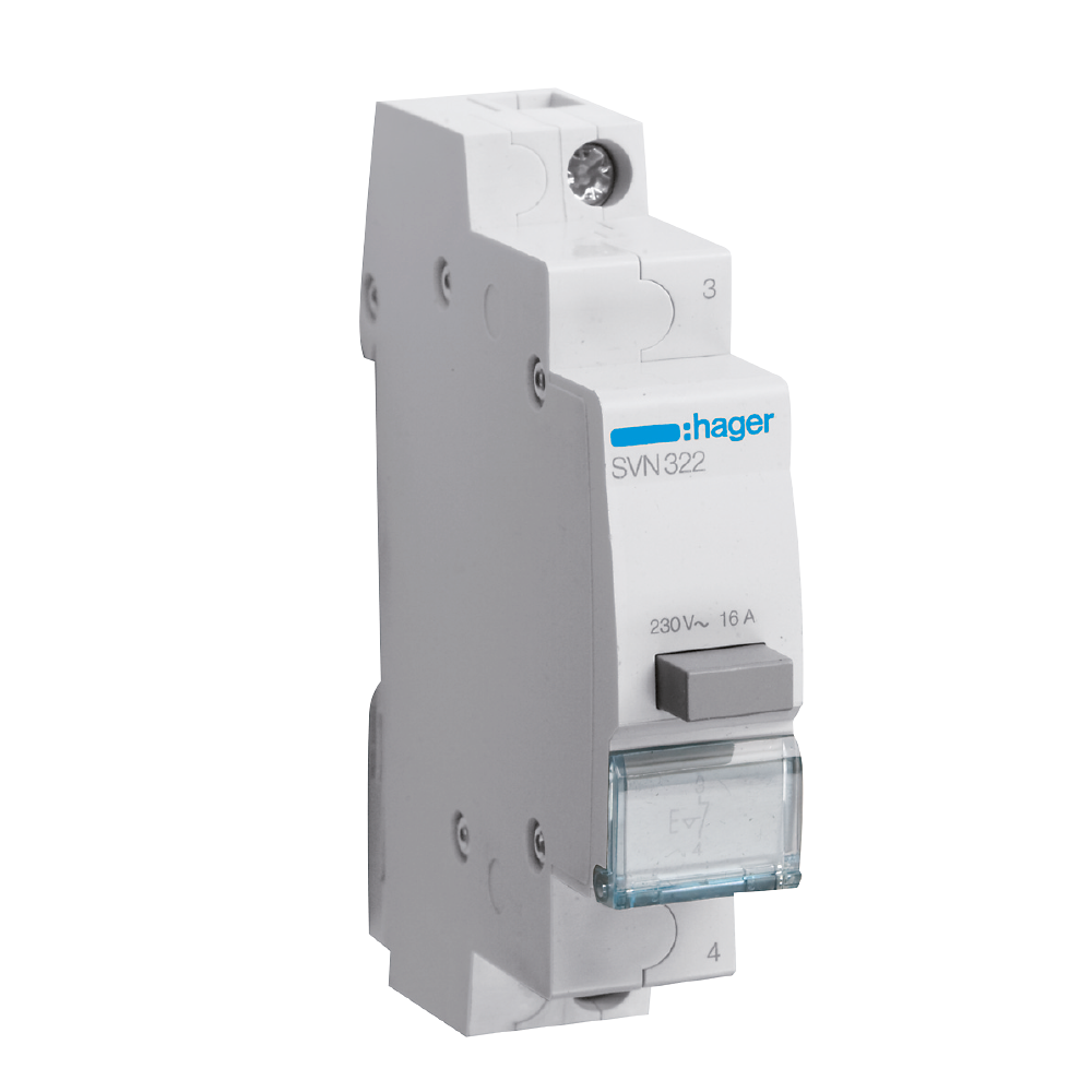 hager Painikekaluste din hager svn322 1a 230vac