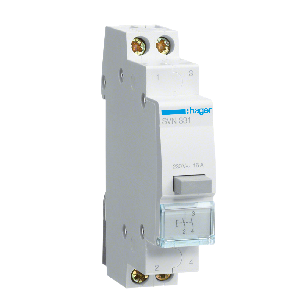 PAINIKEKALUSTE DIN HAGER SVN331 2s 230VAC