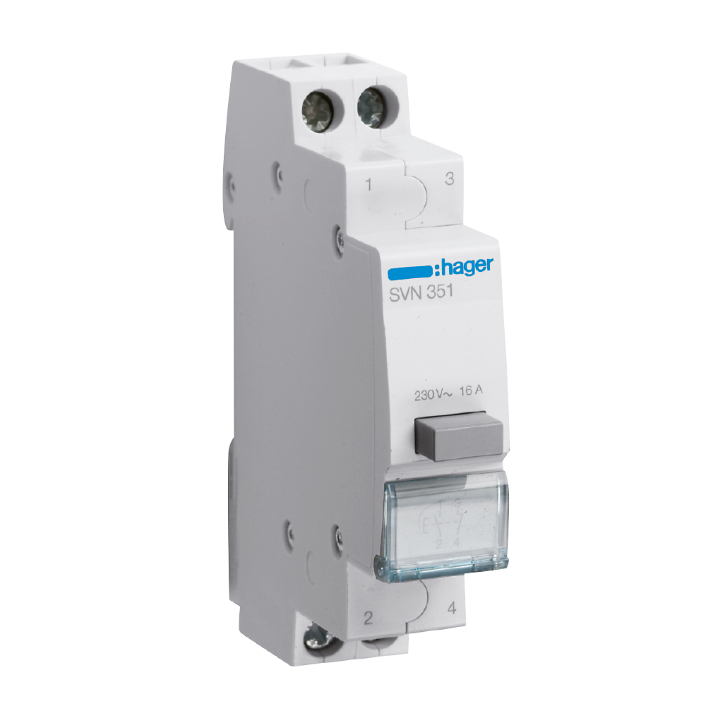 hager Painikekaluste din hager svn351 1s+1a 230vac