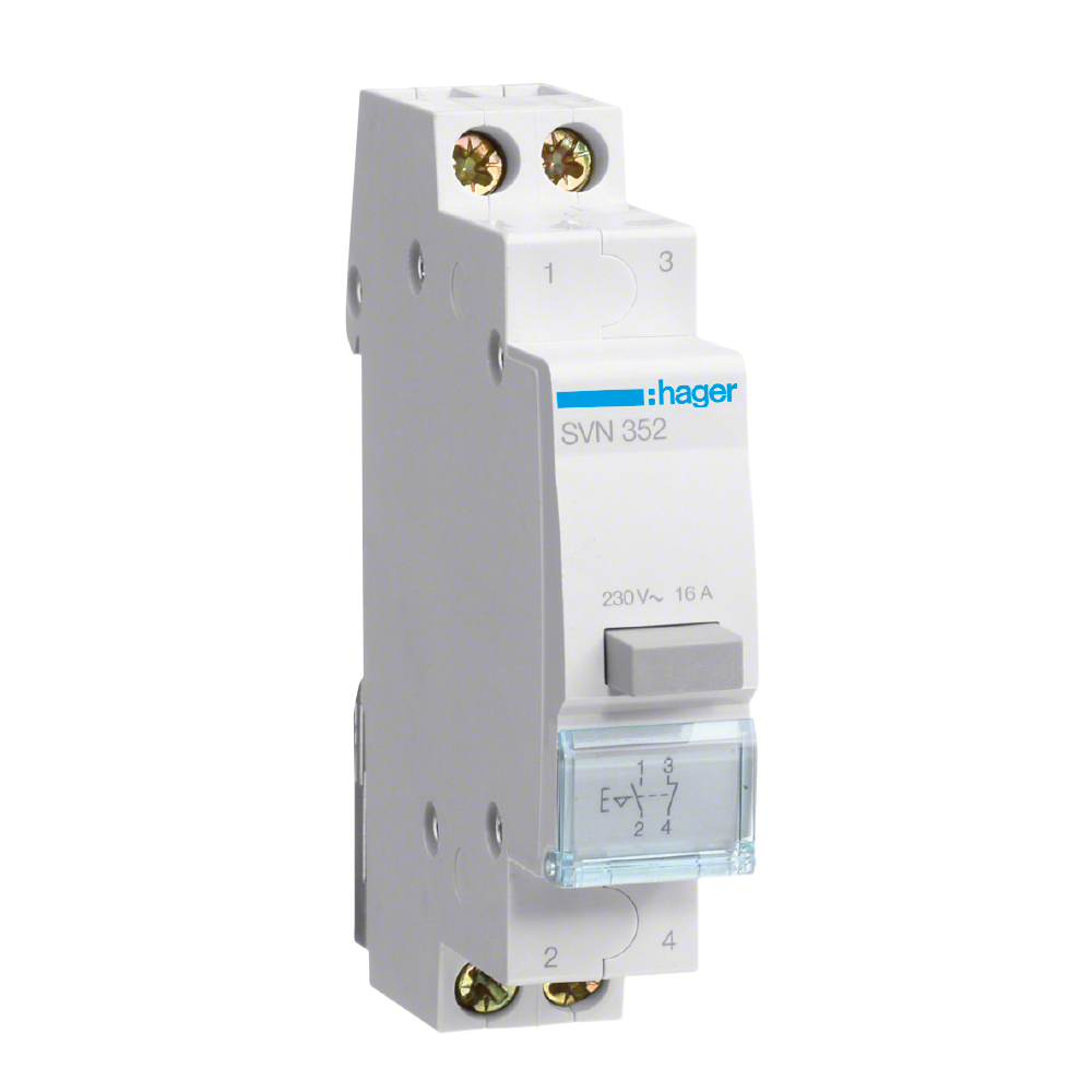 PAINIKEKALUSTE DIN HAGER SVN352 1s+1a 230VAC