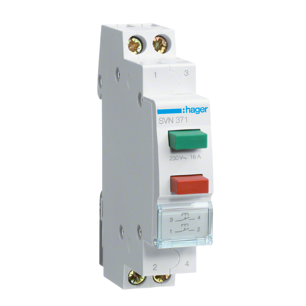 hager Painikekaluste din hager svn371 2-pain 1s+1s 230vac
