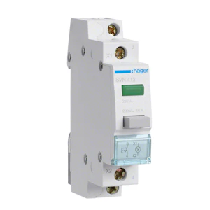 hager Tryckströmställare svn413 1s+grön kalotte 230vac